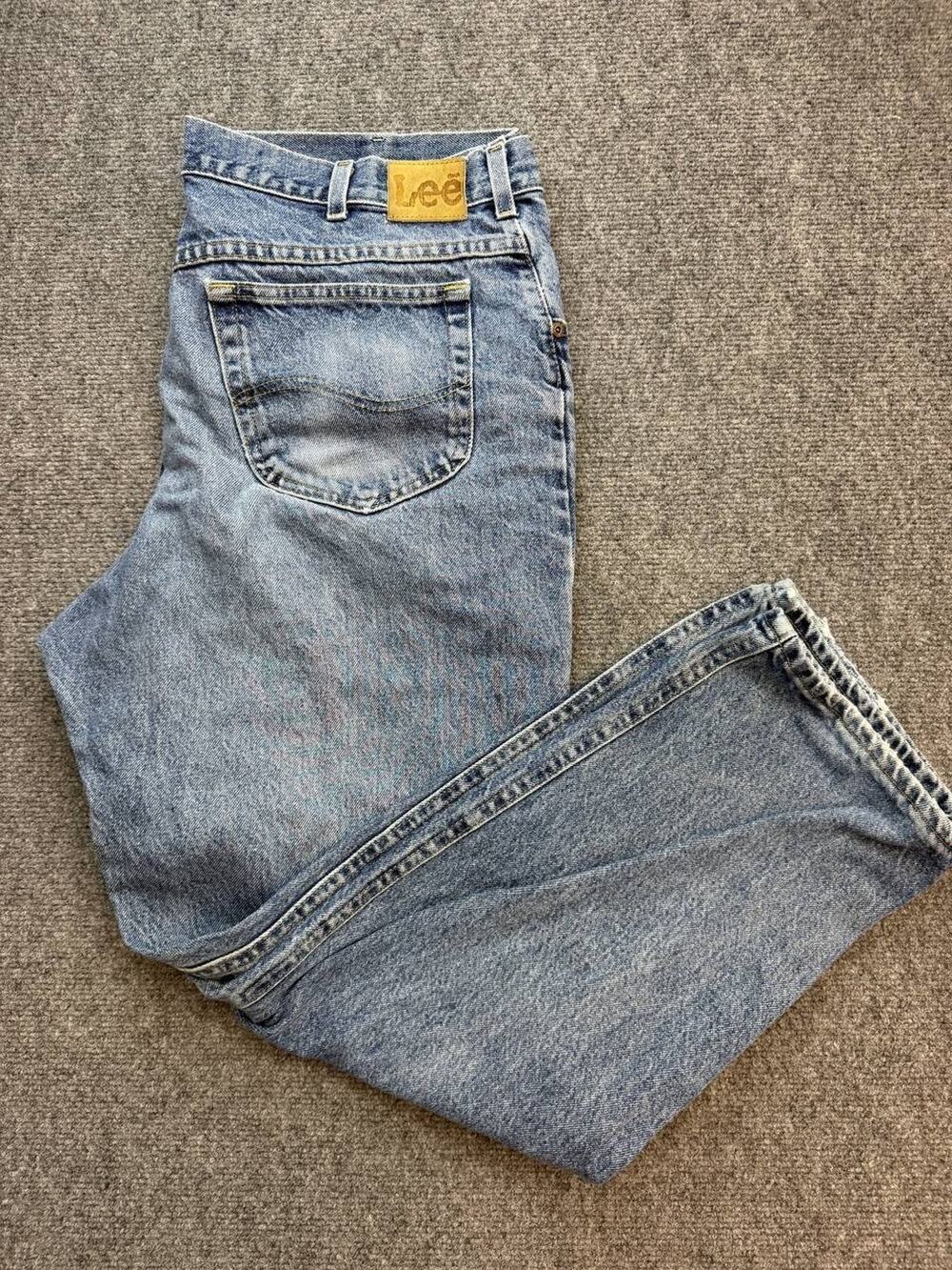 Lee Men’s Jeans 38x32 Blue Medium Wash Straight Leg Denim 5-Pocket